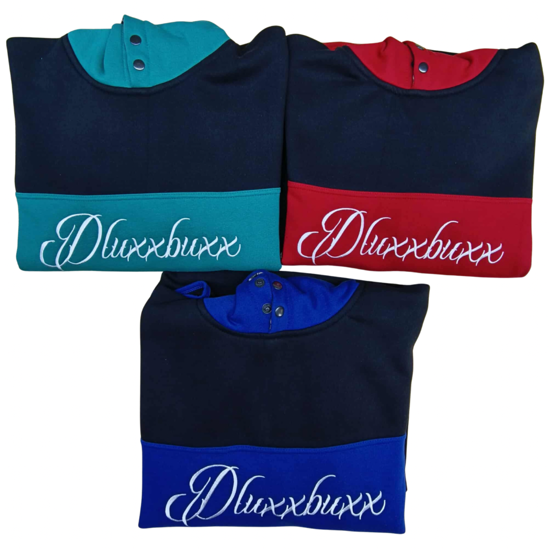 DLUXXBUXX teal black real tree hood droptail Hoodies