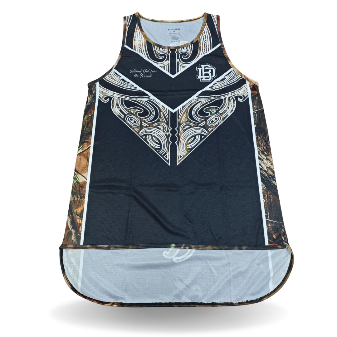 Real tree camo kaha Dluxxbuxx drop tail singlet