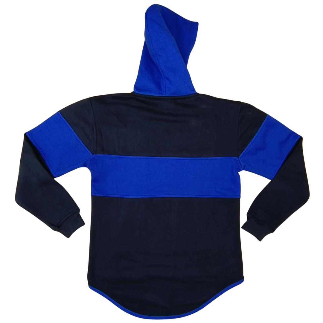 DLUXXBUXX Deep Blue / black real tree hood droptail Hoodies